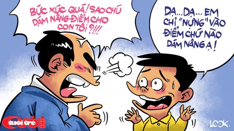 Chùm tranh biếm họa Ai đã nâng điểm cho con tôi? - Ảnh 2. Chùm tranh biếm họa Ai đã nâng điểm cho con tôi? - Ảnh 2.