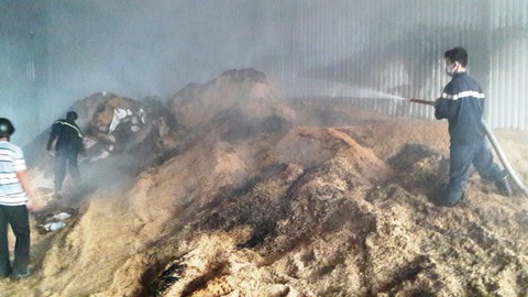 Xưởng than củi bốc cháy dữ dội lúc rạng sáng - Ảnh 2. Xưởng than củi bốc cháy dữ dội lúc rạng sáng - Ảnh 2.