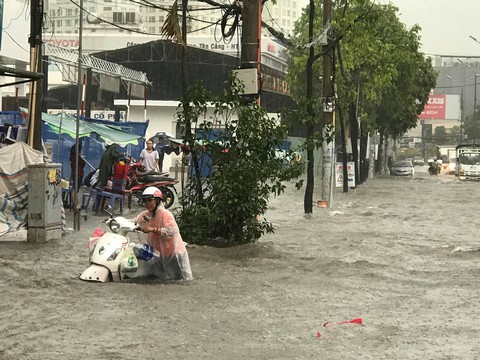 Mới mưa đầu mùa, đường phố TP.HCM ngập mênh mông lênh láng - Ảnh 4. Mới mưa đầu mùa, đường phố TP.HCM ngập mênh mông lênh láng - Ảnh 4.
