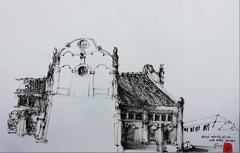 Giáo dân Bùi Chu phát hiện nhà thờ của mình lộng lẫy trên... ký họa - Ảnh 10. Giáo dân Bùi Chu phát hiện nhà thờ của mình lộng lẫy trên... ký họa - Ảnh 10.