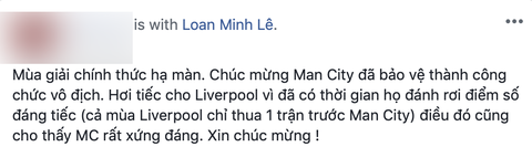CĐV Việt Nam chúc mừng MC, tiếc cho Liverpool - Ảnh 4. CĐV Việt Nam chúc mừng MC, tiếc cho Liverpool - Ảnh 4.
