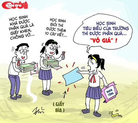 Biếm họa: Những phần thưởng rỗng - Ảnh 1. Biếm họa: Những phần thưởng rỗng - Ảnh 1.