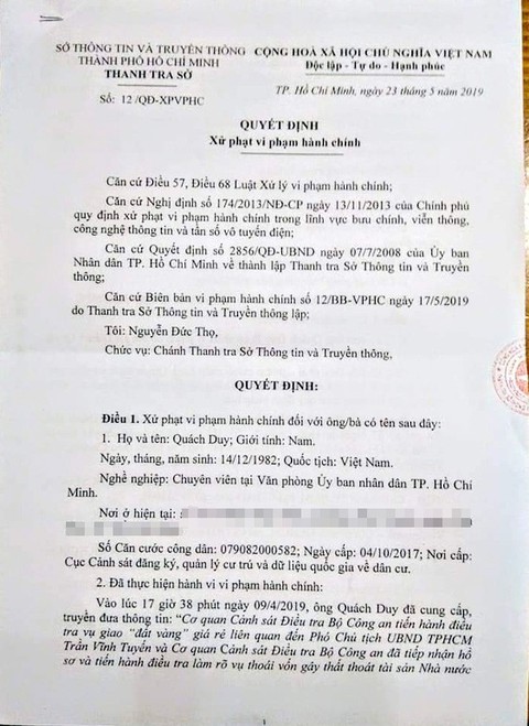 Chuyên viên Văn phòng UBND TP.HCM đăng thông tin xúc phạm người khác - Ảnh 1. Chuyên viên Văn phòng UBND TP.HCM đăng thông tin xúc phạm người khác - Ảnh 1.