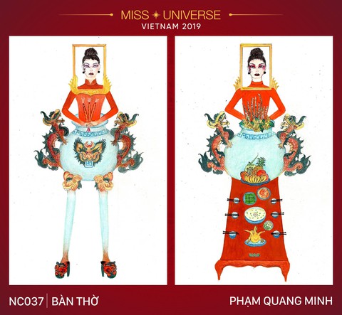 Thiết kế Bàn thờ cho quốc phục của Việt Nam tại Miss Universe 2019? - Ảnh 1. Thiết kế Bàn thờ cho quốc phục của Việt Nam tại Miss Universe 2019? - Ảnh 1.