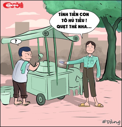 Xe hủ tiếu không dùng tiền mặt - Ảnh 1. Xe hủ tiếu không dùng tiền mặt - Ảnh 1.