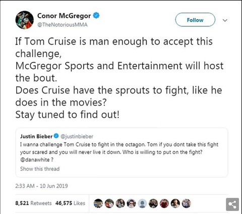Justin Bieber thách Tom Cruise đấu võ tự do - Ảnh 3. Justin Bieber thách Tom Cruise đấu võ tự do - Ảnh 3.