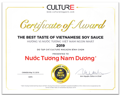 Nam Dương được bình chọn Hương vị nước tương VN ngon nhất năm 2019 - Ảnh 1. Nam Dương được bình chọn Hương vị nước tương VN ngon nhất năm 2019 - Ảnh 1.
