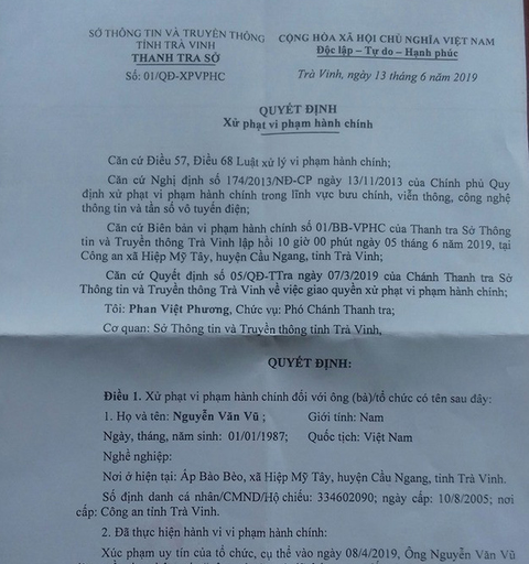Xúc phạm Đảng, Nhà nước trên Facebook, bị phạt 7,5 triệu - Ảnh 1. Xúc phạm Đảng, Nhà nước trên Facebook, bị phạt 7,5 triệu - Ảnh 1.