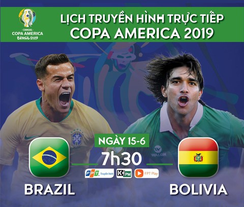 Lịch trực tiếp trận khai mạc Copa America giữa Brazil và Bolivia - Ảnh 1. Lịch trực tiếp trận khai mạc Copa America giữa Brazil và Bolivia - Ảnh 1.