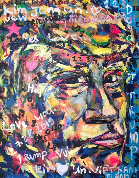5 năm miệt mài vẽ Donald Trump, họa sĩ Việt được mời triển lãm tại Ý - Ảnh 4. 5 năm miệt mài vẽ Donald Trump, họa sĩ Việt được mời triển lãm tại Ý - Ảnh 4.