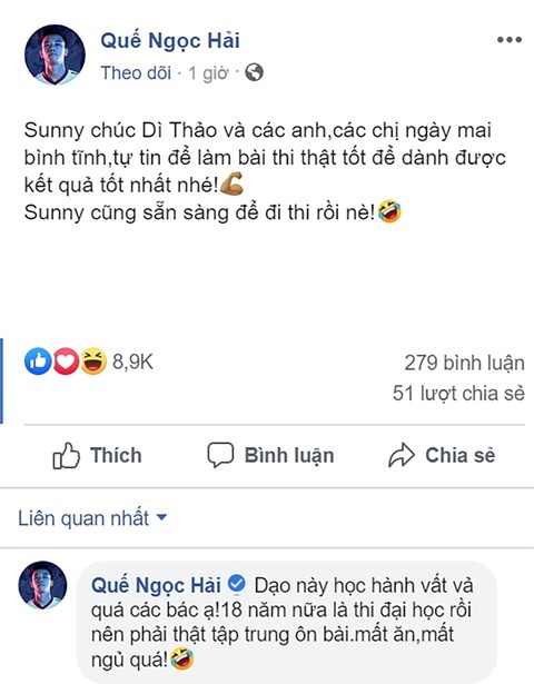 Bùi Tiến Dũng ôm heo hồng, quay video chúc sĩ tử thi tốt - Ảnh 5. Bùi Tiến Dũng ôm heo hồng, quay video chúc sĩ tử thi tốt - Ảnh 5.