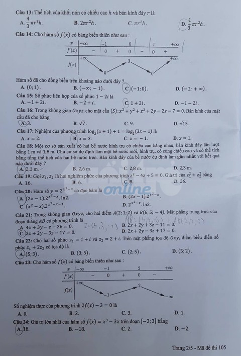 Mời bạn đọc xem đề toán THPT quốc gia 2019 - Ảnh 23. Mời bạn đọc xem đề toán THPT quốc gia 2019 - Ảnh 23.