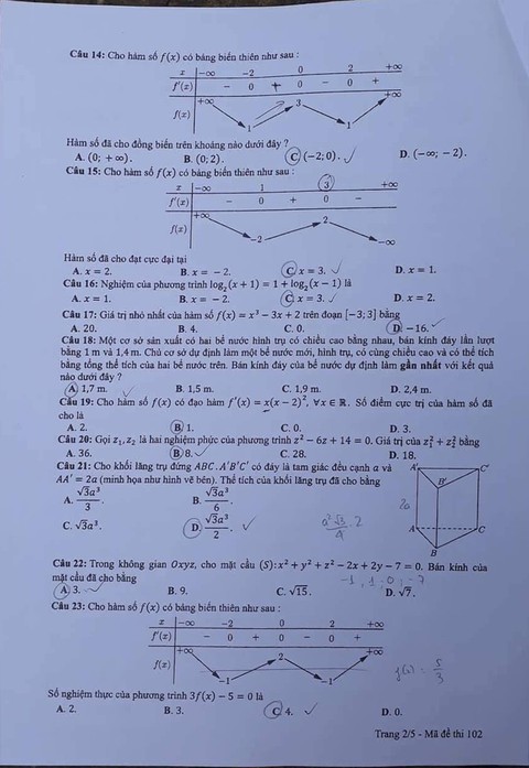 Mời bạn đọc xem đề toán THPT quốc gia 2019 - Ảnh 3. Mời bạn đọc xem đề toán THPT quốc gia 2019 - Ảnh 3.