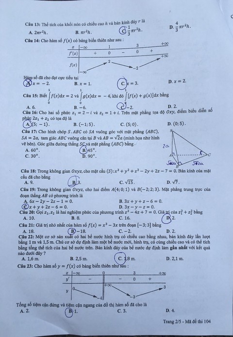 Mời bạn đọc xem đề toán THPT quốc gia 2019 - Ảnh 13. Mời bạn đọc xem đề toán THPT quốc gia 2019 - Ảnh 13.
