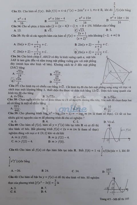 Mời bạn đọc xem đề toán THPT quốc gia 2019 - Ảnh 25. Mời bạn đọc xem đề toán THPT quốc gia 2019 - Ảnh 25.