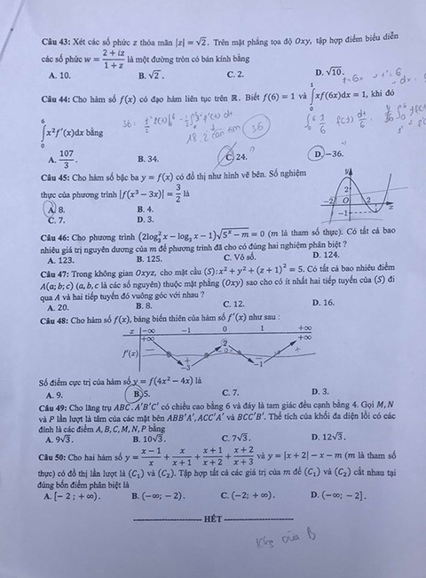 Mời bạn đọc xem đề toán THPT quốc gia 2019 - Ảnh 11. Mời bạn đọc xem đề toán THPT quốc gia 2019 - Ảnh 11.