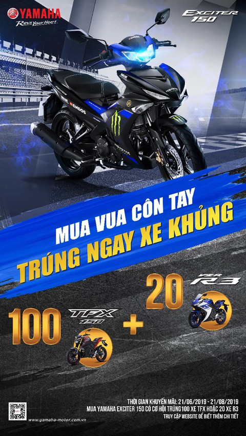 Sắm ngay Exciter để có cơ hội rước về xe khủng R3 và TFX - Ảnh 4. Sắm ngay Exciter để có cơ hội rước về xe khủng R3 và TFX - Ảnh 4.