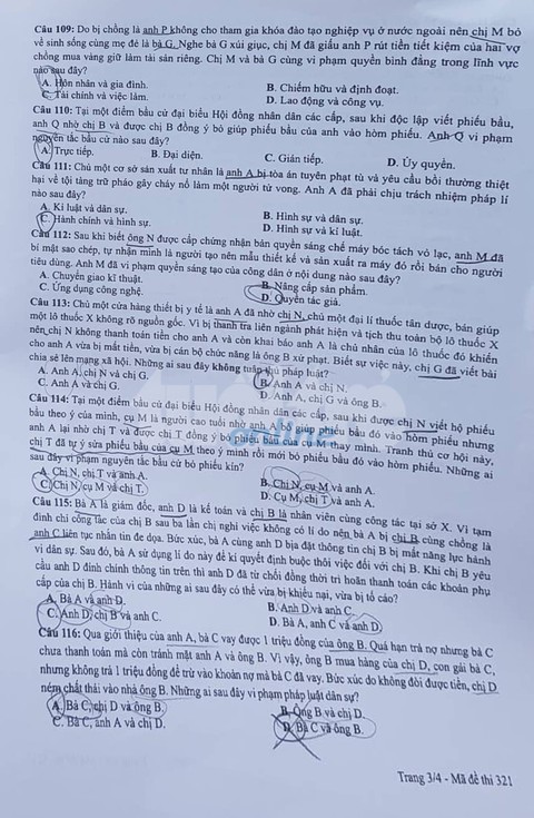 Đáp án môn giáo dục công dân thi THPT quốc gia 2019 - Ảnh 7. Đáp án môn giáo dục công dân thi THPT quốc gia 2019 - Ảnh 7.