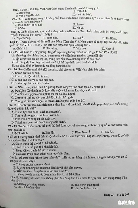 Đề lịch sử lớp 10 tại Hà Nội: có thể lấy điểm 9 - Ảnh 2. Đề lịch sử lớp 10 tại Hà Nội: có thể lấy điểm 9 - Ảnh 2.