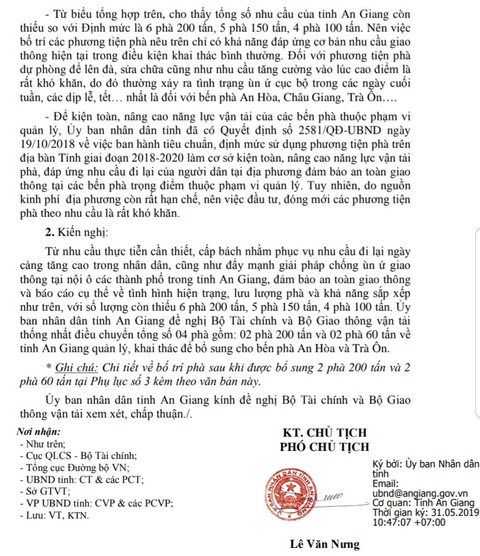 An Giang đề nghị chuyển 4 phà Vàm Cống về An Hòa, Trà Ôn - Ảnh 1. An Giang đề nghị chuyển 4 phà Vàm Cống về An Hòa, Trà Ôn - Ảnh 1.
