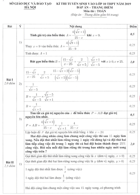 Sở GD-ĐT Hà Nội công bố đáp án thi vào lớp 10 - Ảnh 3. Sở GD-ĐT Hà Nội công bố đáp án thi vào lớp 10 - Ảnh 3.