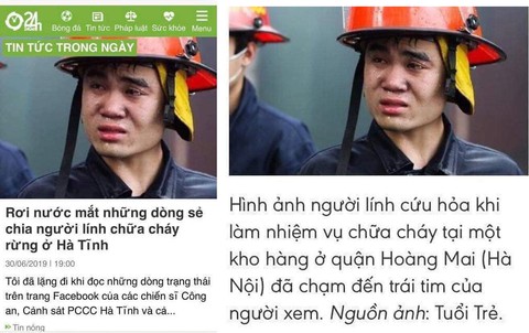 Ảnh lính cứu hỏa ở Hà Nội của Tuổi Trẻ thành lính chữa cháy rừng Hà Tĩnh? - Ảnh 2. Ảnh lính cứu hỏa ở Hà Nội của Tuổi Trẻ thành lính chữa cháy rừng Hà Tĩnh? - Ảnh 2.