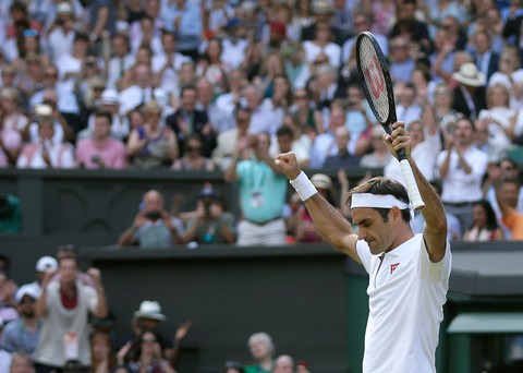 Đánh bại Nishikori, Federer gặp Nadal tại bán kết Wimbledon 2019 - Ảnh 2. Đánh bại Nishikori, Federer gặp Nadal tại bán kết Wimbledon 2019 - Ảnh 2.