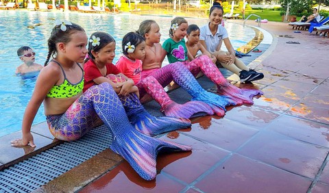 Huấn luyện kỹ năng chống đuối nước cho du khách nhí - Ảnh 5. Huấn luyện kỹ năng chống đuối nước cho du khách nhí - Ảnh 5.