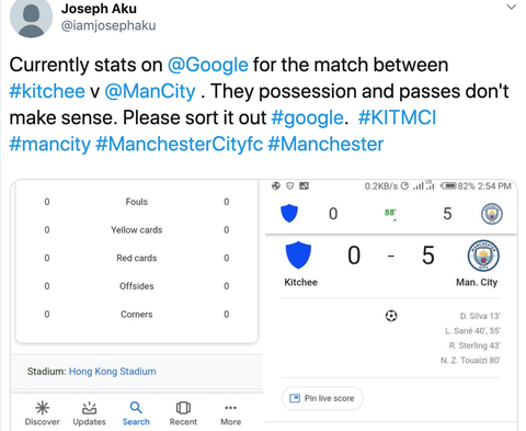 Google thống kê Man City kiểm soát bóng 100%, CĐV không thể tin nổi - Ảnh 3. Google thống kê Man City kiểm soát bóng 100%, CĐV không thể tin nổi - Ảnh 3.