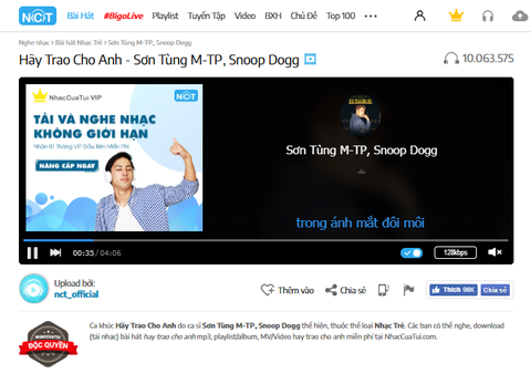 Hãy trao cho anh của Sơn Tùng M-TP lập kỷ lục 10 triệu lượt nghe trên NhacCuaTui - Ảnh 2. Hãy trao cho anh của Sơn Tùng M-TP lập kỷ lục 10 triệu lượt nghe trên NhacCuaTui - Ảnh 2.
