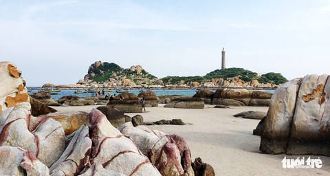 Lội biển qua đảo Kê Gà ở Hàm Thuận Nam - Ảnh 2. Lội biển qua đảo Kê Gà ở Hàm Thuận Nam - Ảnh 2.