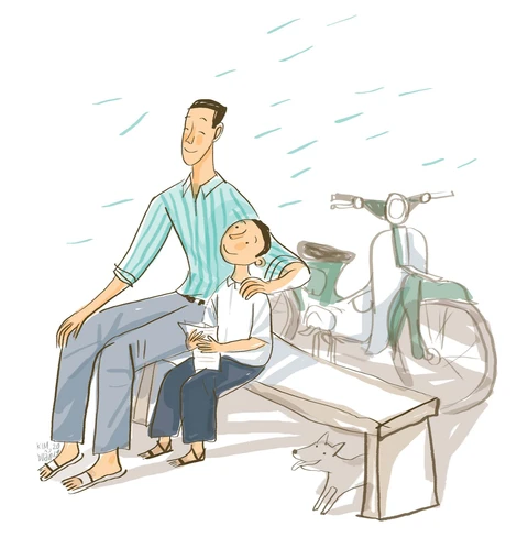 Chở con đi học - Ảnh 1. Chở con đi học - Ảnh 1.