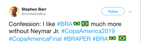CĐV Brazil mỉa mai Neymar sau khi đội tuyển vô địch Copa America 2019 - Ảnh 6. CĐV Brazil mỉa mai Neymar sau khi đội tuyển vô địch Copa America 2019 - Ảnh 6.