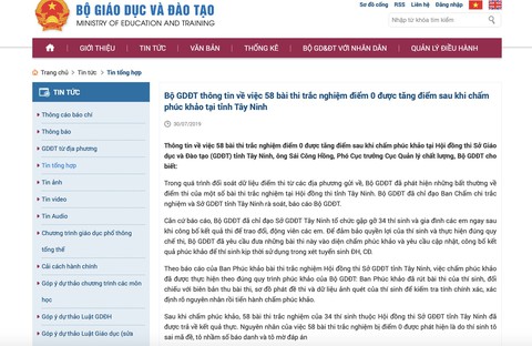 Bộ GD-ĐT nói không kết luận 58 bài thi điểm 0 do ‘lỗi thí sinh’ - Ảnh 1. Bộ GD-ĐT nói không kết luận 58 bài thi điểm 0 do ‘lỗi thí sinh’ - Ảnh 1.