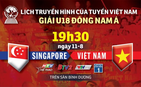 Lịch truyền hình U18 Việt Nam gặp Singapore ở Giải U18 Đông Nam Á 2019 - Ảnh 1. Lịch truyền hình U18 Việt Nam gặp Singapore ở Giải U18 Đông Nam Á 2019 - Ảnh 1.