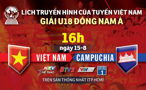 Lịch trực tiếp U18 Việt Nam gặp Campuchia ở Giải U18 Đông Nam Á 2019 - Ảnh 1. Lịch trực tiếp U18 Việt Nam gặp Campuchia ở Giải U18 Đông Nam Á 2019 - Ảnh 1.