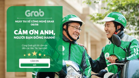 Tri ân tài xế công nghệ Grab trong tháng 8 - Ảnh 1. Tri ân tài xế công nghệ Grab trong tháng 8 - Ảnh 1.