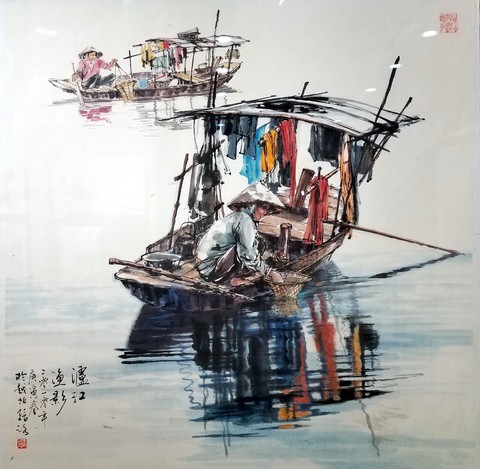 Hẻm Sài Gòn, bến Bình Đông và biển đảo vào tranh thủy mặc - Ảnh 9. Hẻm Sài Gòn, bến Bình Đông và biển đảo vào tranh thủy mặc - Ảnh 9.