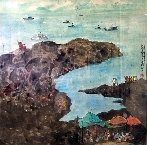 Hẻm Sài Gòn, bến Bình Đông và biển đảo vào tranh thủy mặc - Ảnh 5. Hẻm Sài Gòn, bến Bình Đông và biển đảo vào tranh thủy mặc - Ảnh 5.