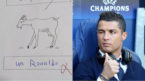 Thi rớt vì chú thích ảnh con dê là... Cristiano Ronaldo - Ảnh 1. Thi rớt vì chú thích ảnh con dê là... Cristiano Ronaldo - Ảnh 1.