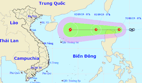 Áp thấp nhiệt đới đang vào Biển Đông, thành bão số 5 trong ngày 2-9 - Ảnh 1. Áp thấp nhiệt đới đang vào Biển Đông, thành bão số 5 trong ngày 2-9 - Ảnh 1.