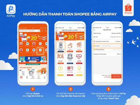 Tiết kiệm 20% khi nạp tiền và thanh toán trên Shopee với AirPay - Ảnh 1. Tiết kiệm 20% khi nạp tiền và thanh toán trên Shopee với AirPay - Ảnh 1.