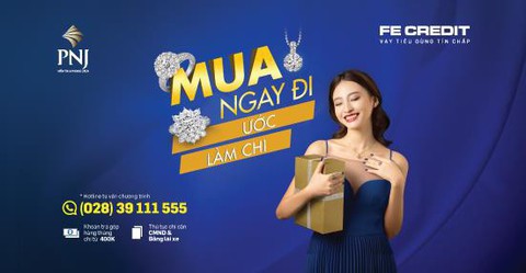 Mua trang sức vàng, trả góp cùng FE CREDIT - Ảnh 1. Mua trang sức vàng, trả góp cùng FE CREDIT - Ảnh 1.