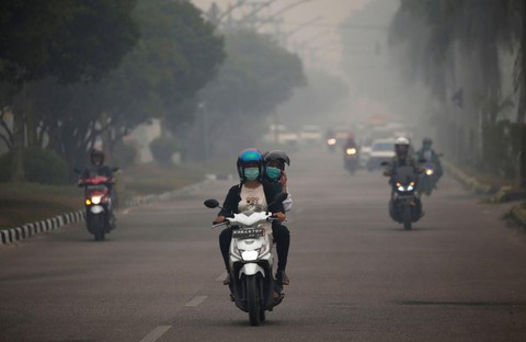 Khói bụi cháy rừng, Indonesia đóng cửa hàng loạt trường, mở thêm trạm y tế - Ảnh 1. Khói bụi cháy rừng, Indonesia đóng cửa hàng loạt trường, mở thêm trạm y tế - Ảnh 1.