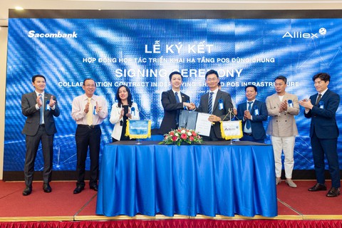 Sacombank và công ty cổ phần Alliex Việt Nam ký kết hợp tác triển khai hạ tầng POS dùng chung - Ảnh 1. Sacombank và công ty cổ phần Alliex Việt Nam ký kết hợp tác triển khai hạ tầng POS dùng chung - Ảnh 1.