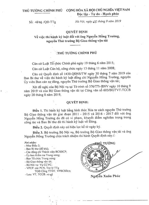 Kỷ luật ba thứ trưởng, một cựu thứ trưởng Bộ Giao thông vận tải - Ảnh 2. Kỷ luật ba thứ trưởng, một cựu thứ trưởng Bộ Giao thông vận tải - Ảnh 2.