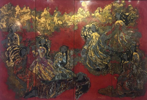 Thiếu chiều sâu cùng những sắc độ màu biến ảo, tranh sơn mài ra sao? - Ảnh 5. Thiếu chiều sâu cùng những sắc độ màu biến ảo, tranh sơn mài ra sao? - Ảnh 5.