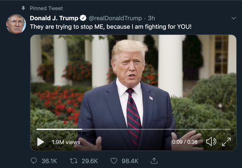Tổng thống Trump lên Twitter kêu gọi ủng hộ trong cuộc điều tra luận tội - Ảnh 1. Tổng thống Trump lên Twitter kêu gọi ủng hộ trong cuộc điều tra luận tội - Ảnh 1.
