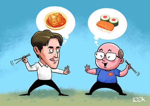Park Hang Seo - Akira Nishino: Kim chi hay sushi ngon hơn? - Ảnh 1.