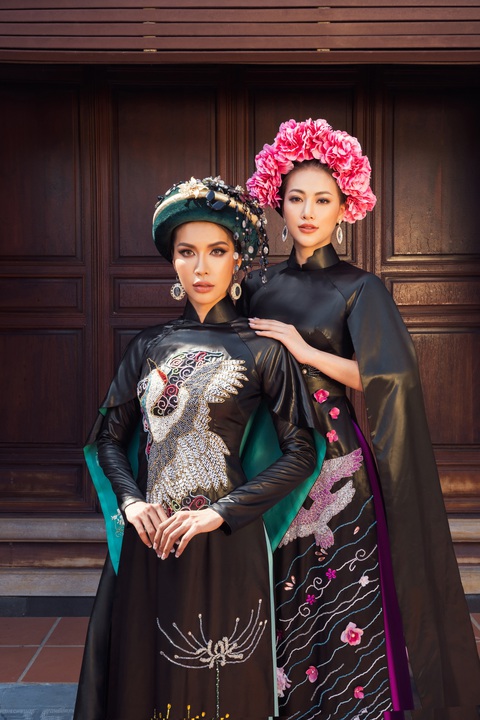 Hoa hậu Phương Khánh, Minh Tú khoe sắc trong bộ sưu tập áo dài Bay lả bay la - Ảnh 9. Hoa hậu Phương Khánh, Minh Tú khoe sắc trong bộ sưu tập áo dài Bay lả bay la - Ảnh 9.